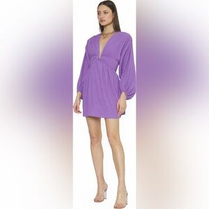 4SI3NNA Purple Aurelie Long Sleeve Minidress sz XS